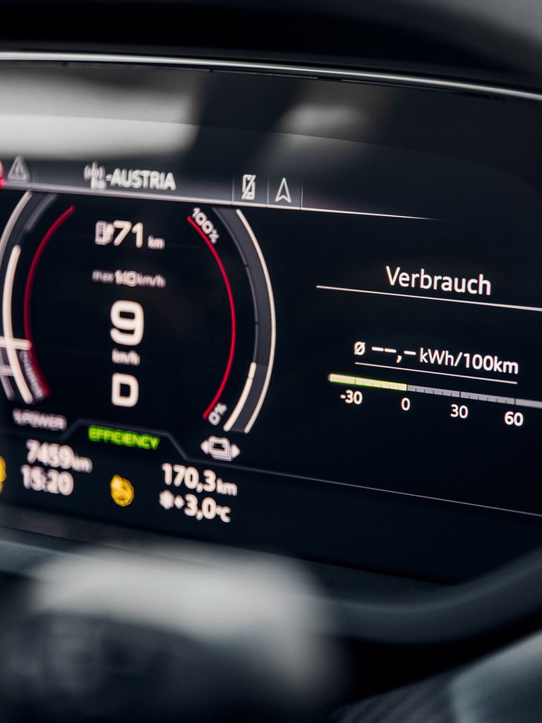 The cockpit display in the Audi RS e-tron GT.