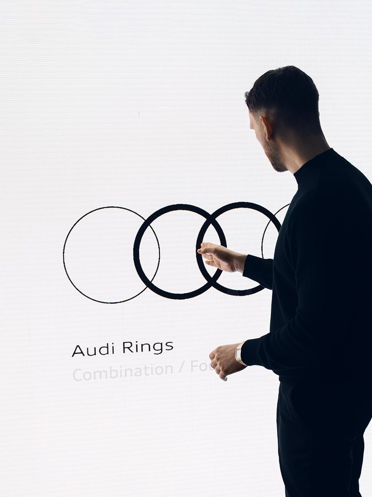 The Audi rings on a screen.