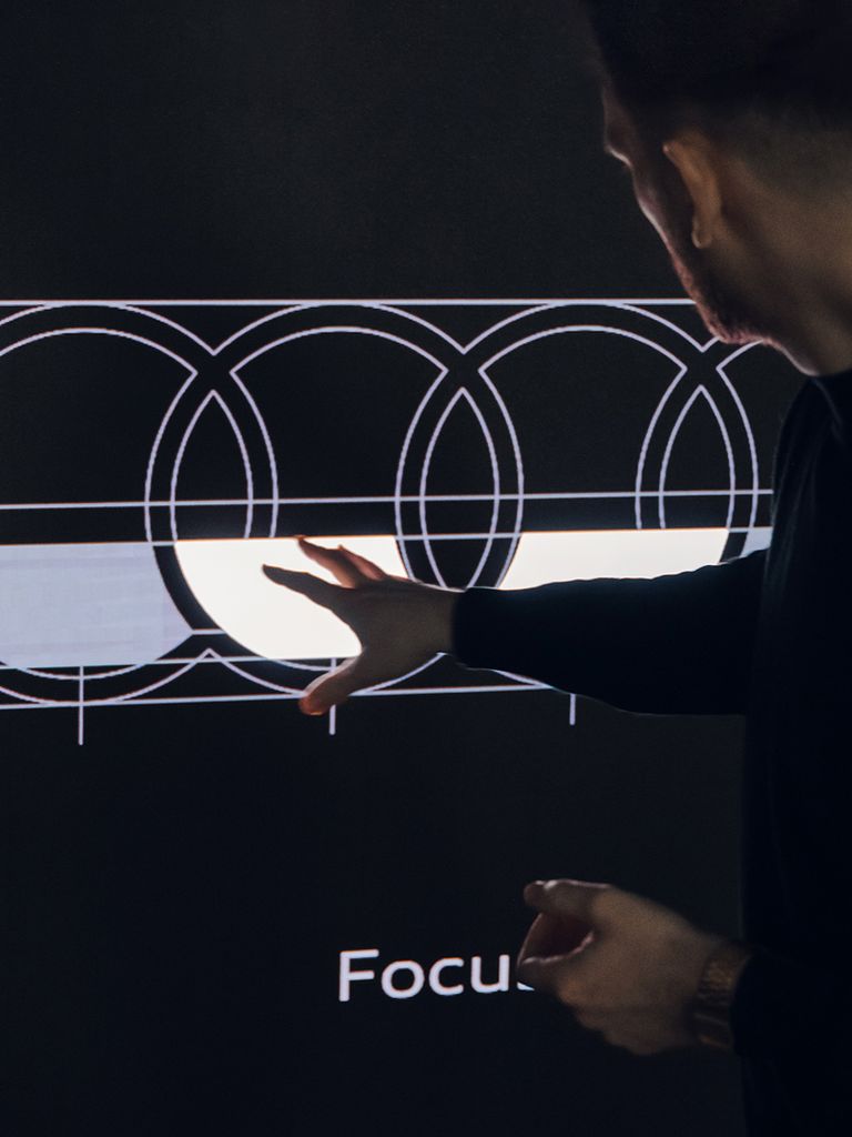 A graphic of the Audi rings.