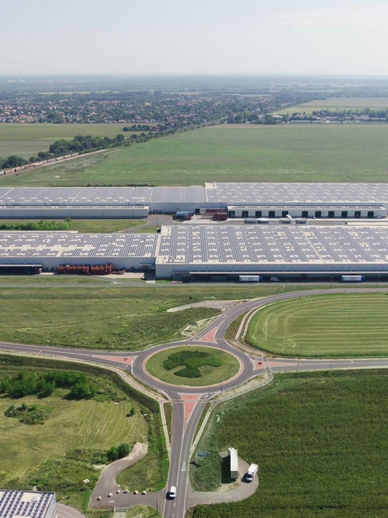 Aerial view of the Audi site in Györ.